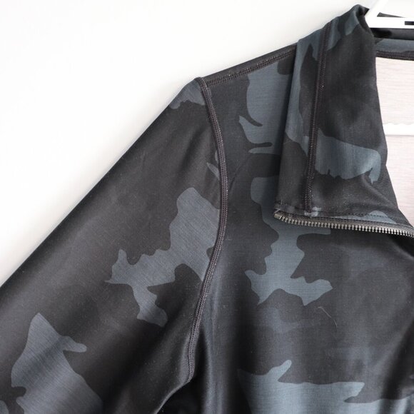 Prana Women's Sz L Camo Lanya‎ Full Zip Pocket Thumb Holes Stretch Active Jacket - Picture 3 of 13